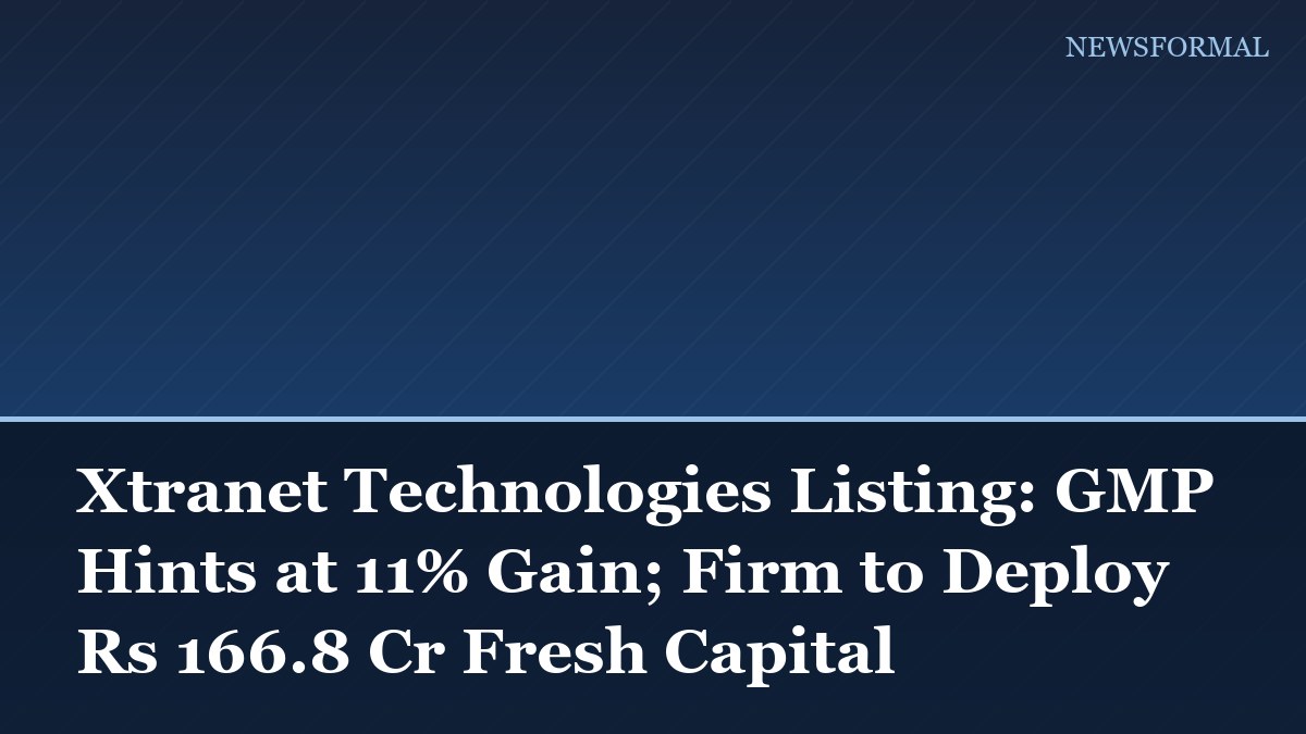 Xtranet Technologies Listing: GMP Hints at 11% Gain; Firm to Deploy Rs 166.8 Cr Fresh Capital