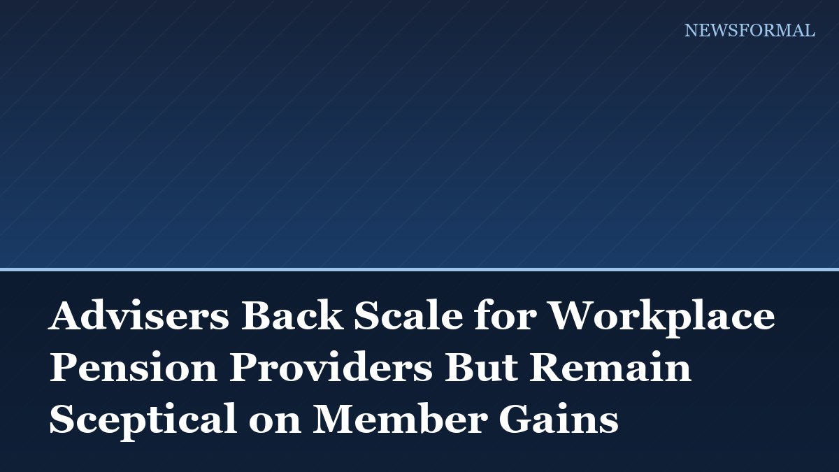 Advisers Back Scale for Workplace Pension Providers But Remain Sceptical on Member Gains
