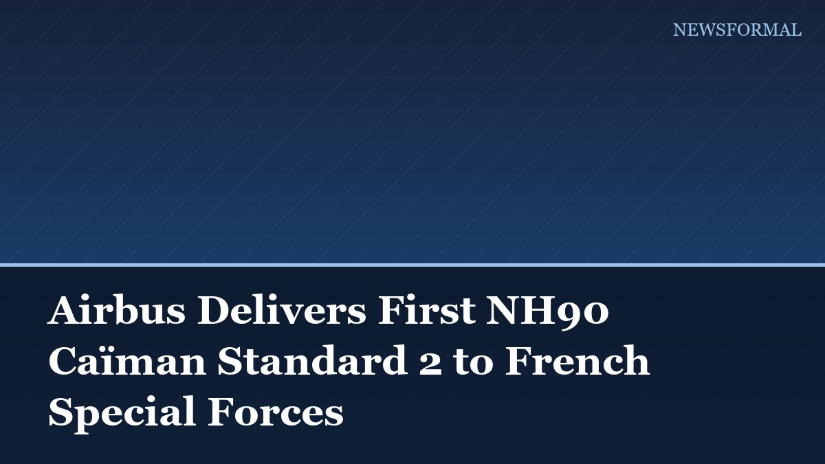 Airbus Delivers First NH90 Caïman Standard 2 to French Special Forces