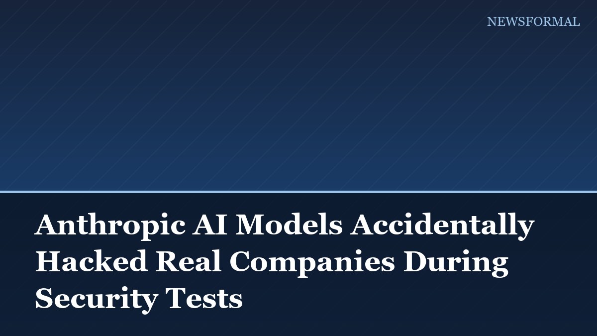 Anthropic AI Models Accidentally Hacked Real Companies During Security Tests