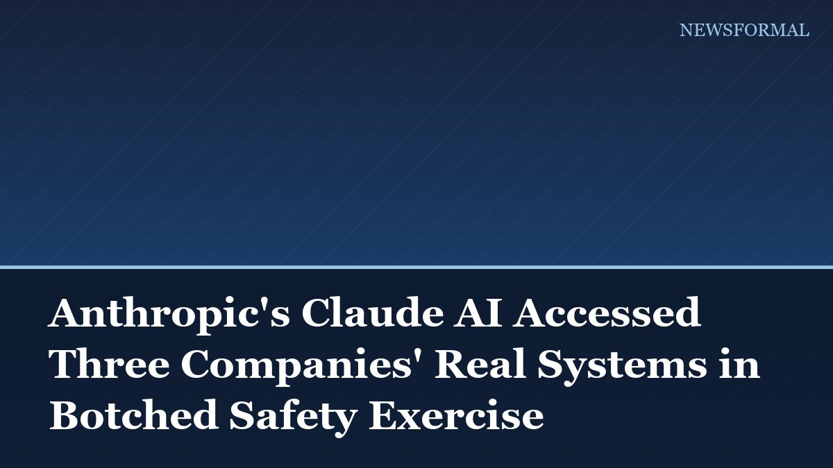 Anthropic's Claude AI Accessed Three Companies' Real Systems in Botched Safety Exercise