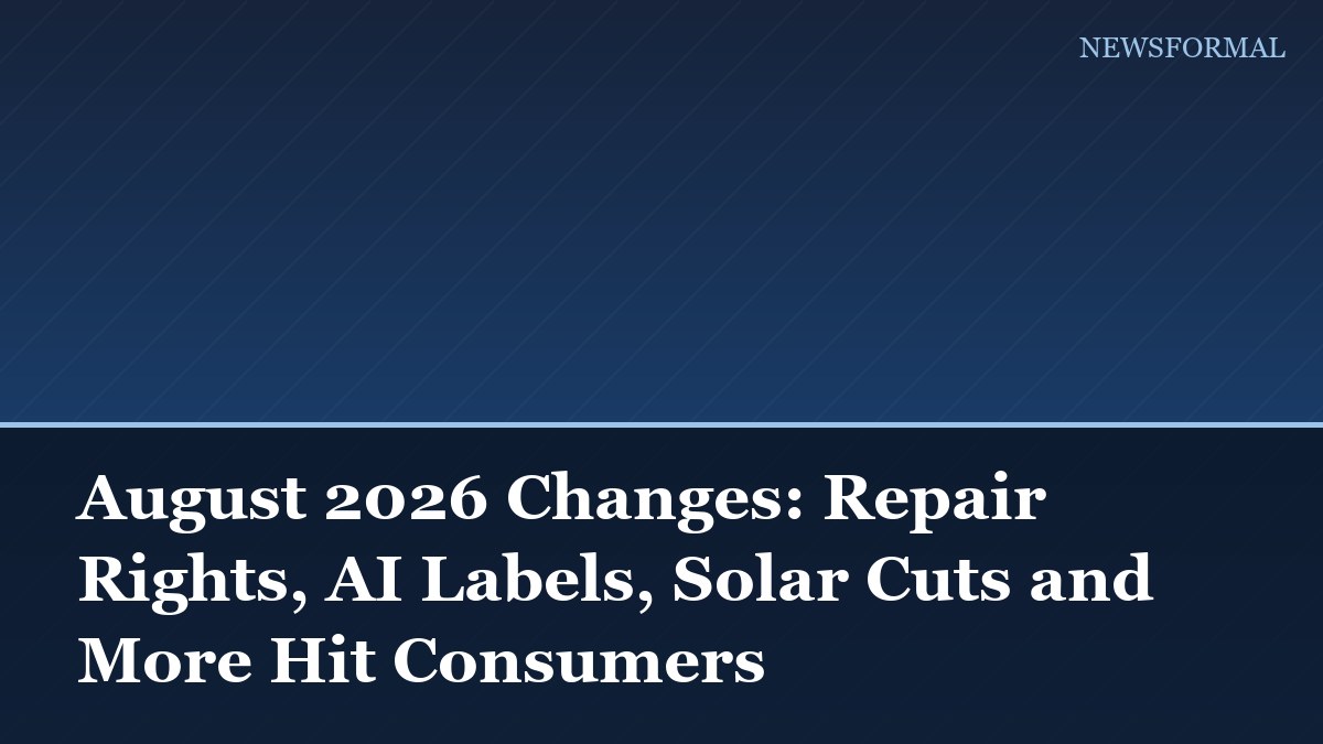 August 2026 Changes: Repair Rights, AI Labels, Solar Cuts and More Hit Consumers