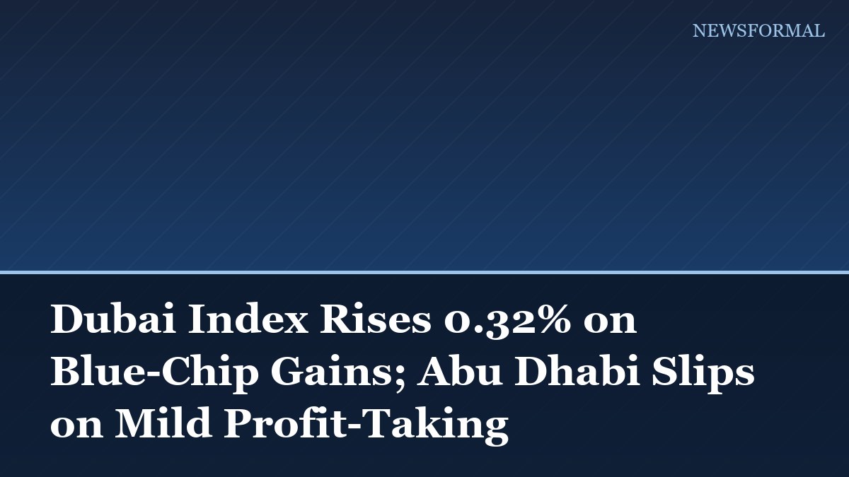 Dubai Index Rises 0.32% on Blue-Chip Gains; Abu Dhabi Slips on Mild Profit-Taking