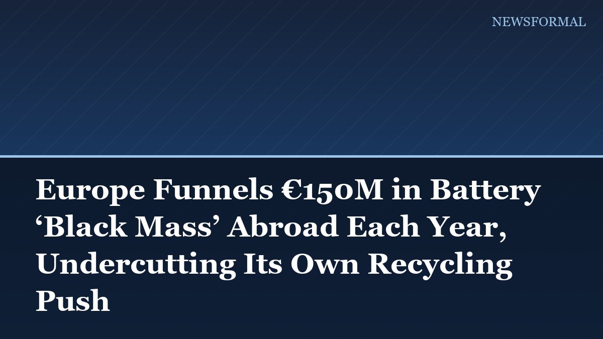 Europe Funnels €150M in Battery ‘Black Mass’ Abroad Each Year, Undercutting Its Own Recycling Push
