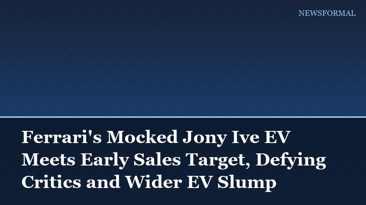 Ferrari's Mocked Jony Ive EV Meets Early Sales Target, Defying Critics and Wider EV Slump