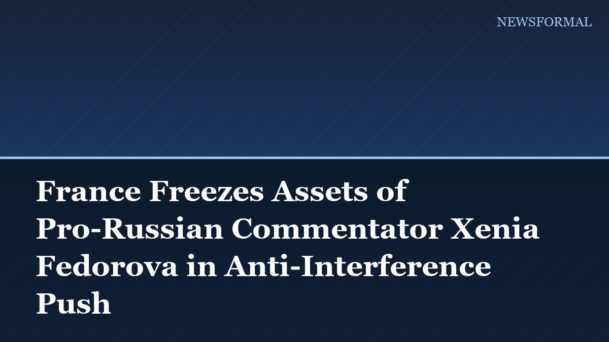 France Freezes Assets of Pro-Russian Commentator Xenia Fedorova in Anti-Interference Push