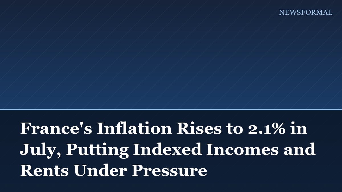 France's Inflation Rises to 2.1% in July, Putting Indexed Incomes and Rents Under Pressure