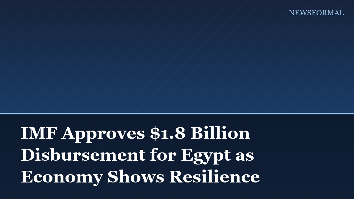 IMF Approves $1.8 Billion Disbursement for Egypt as Economy Shows Resilience