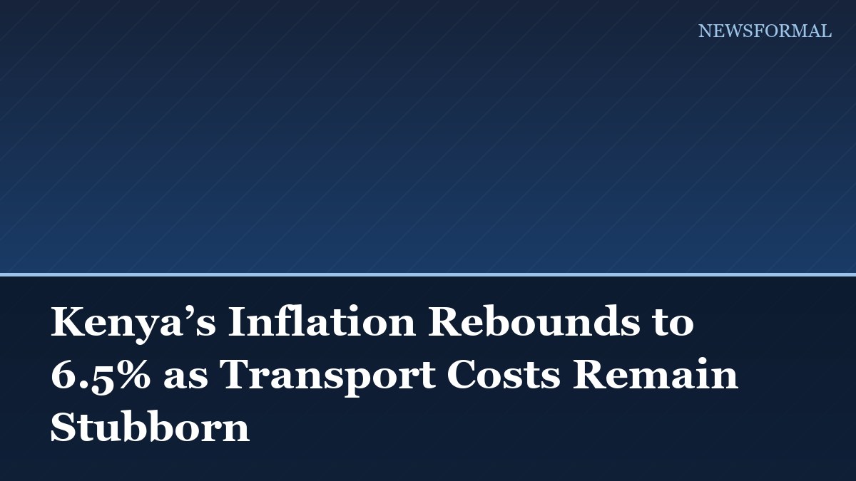 Kenya’s Inflation Rebounds to 6.5% as Transport Costs Remain Stubborn