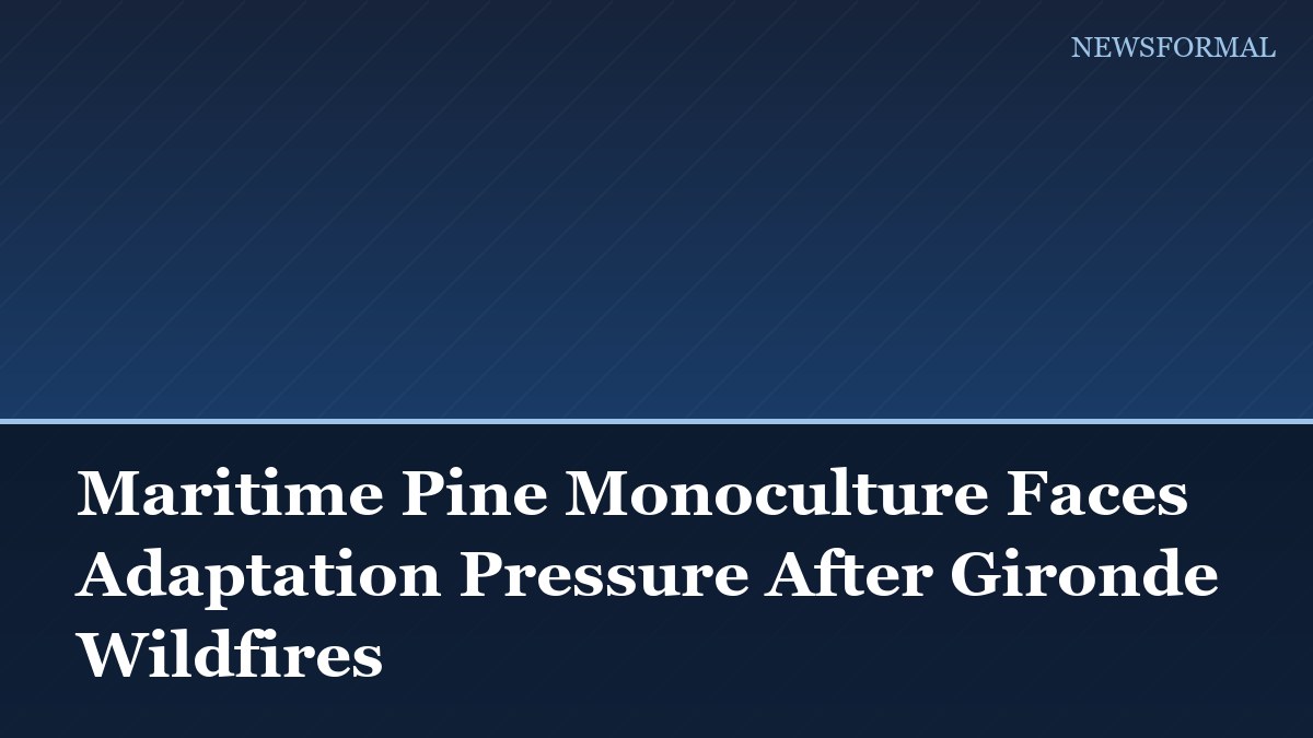 Maritime Pine Monoculture Faces Adaptation Pressure After Gironde Wildfires