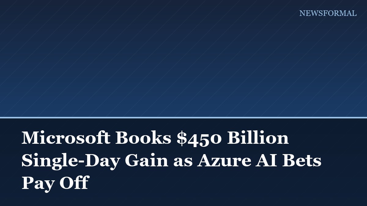 Microsoft Books $450 Billion Single-Day Gain as Azure AI Bets Pay Off