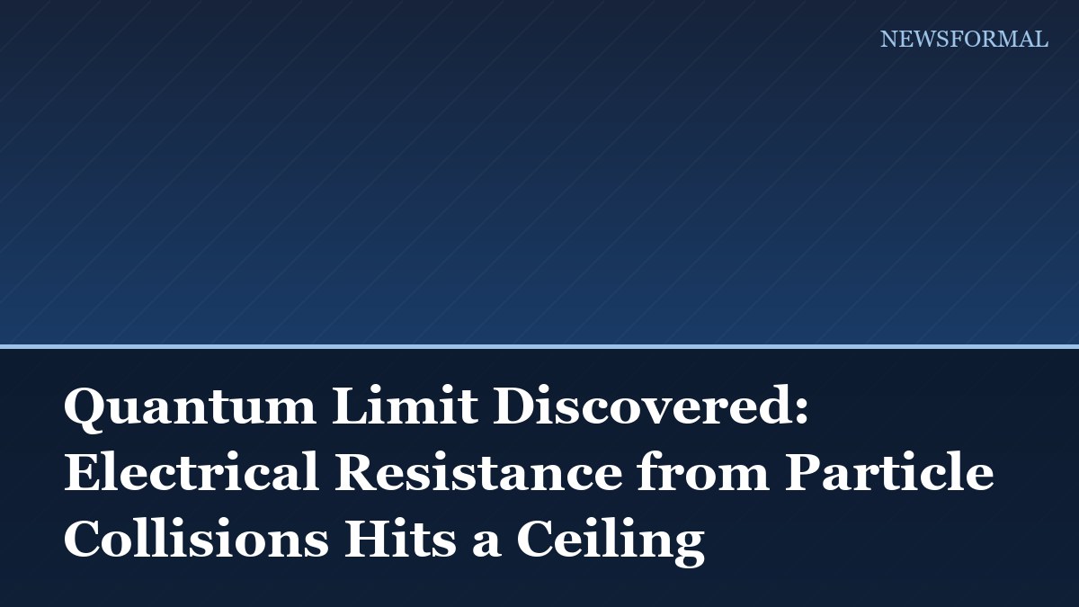 Quantum Limit Discovered: Electrical Resistance from Particle Collisions Hits a Ceiling