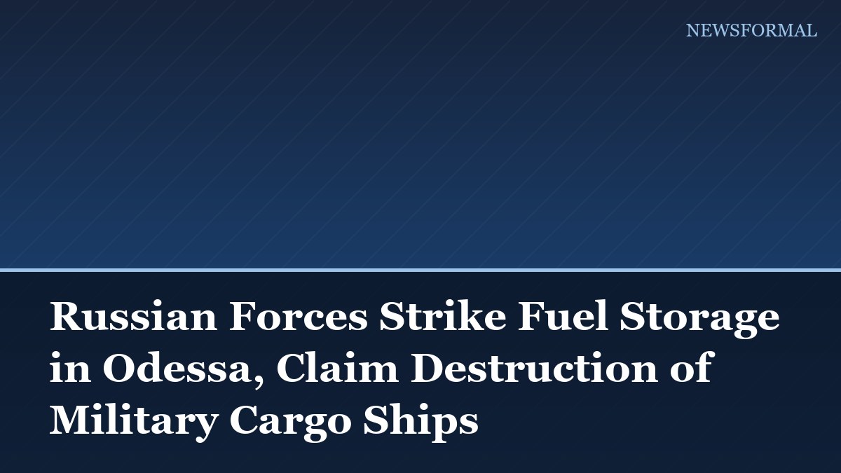 Russian Forces Strike Fuel Storage in Odessa, Claim Destruction of Military Cargo Ships