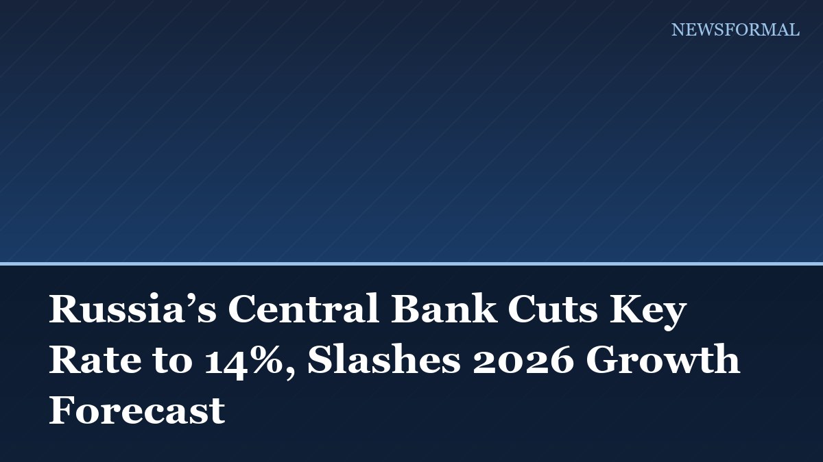 Russia’s Central Bank Cuts Key Rate to 14%, Slashes 2026 Growth Forecast