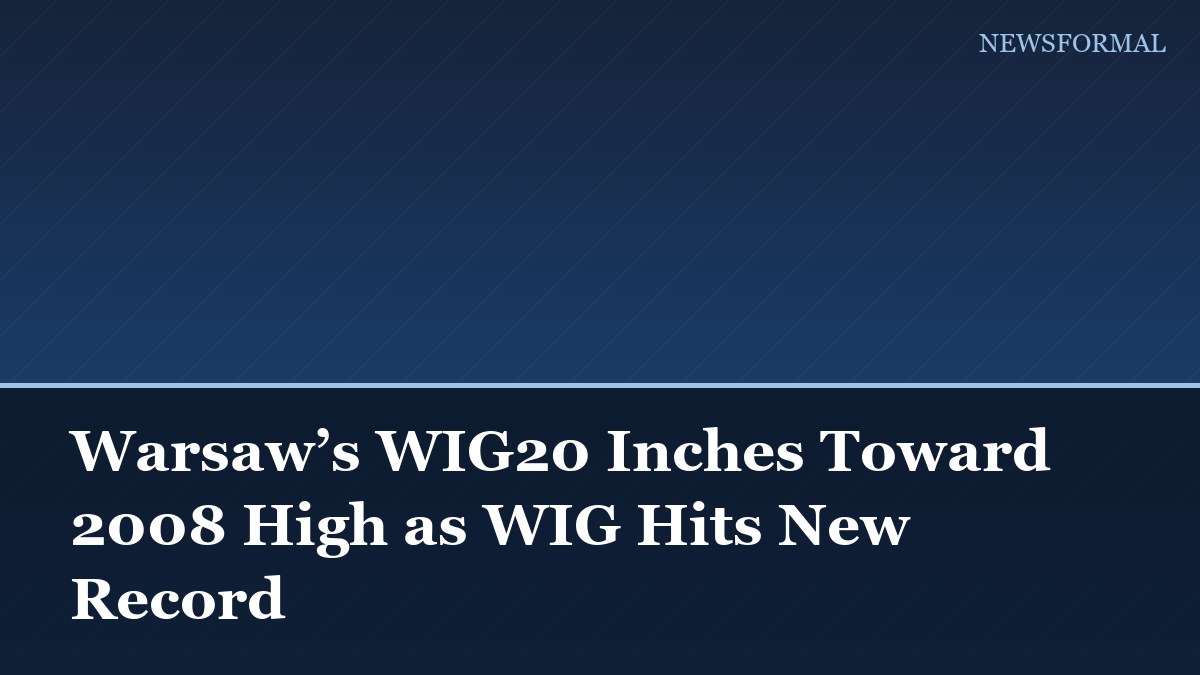Warsaw’s WIG20 Inches Toward 2008 High as WIG Hits New Record