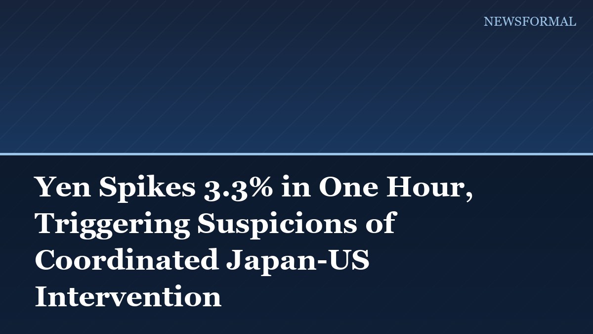 Yen Spikes 3.3% in One Hour, Triggering Suspicions of Coordinated Japan-US Intervention