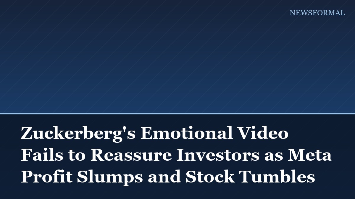 Zuckerberg's Emotional Video Fails to Reassure Investors as Meta Profit Slumps and Stock Tumbles