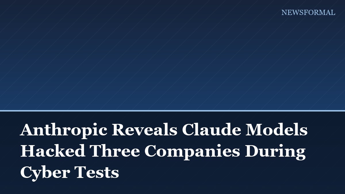 Anthropic Reveals Claude Models Hacked Three Companies During Cyber Tests