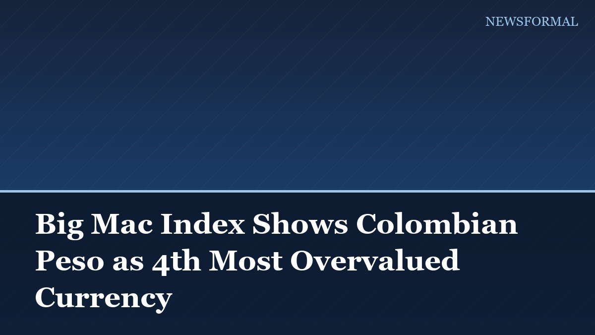 Big Mac Index Shows Colombian Peso as 4th Most Overvalued Currency
