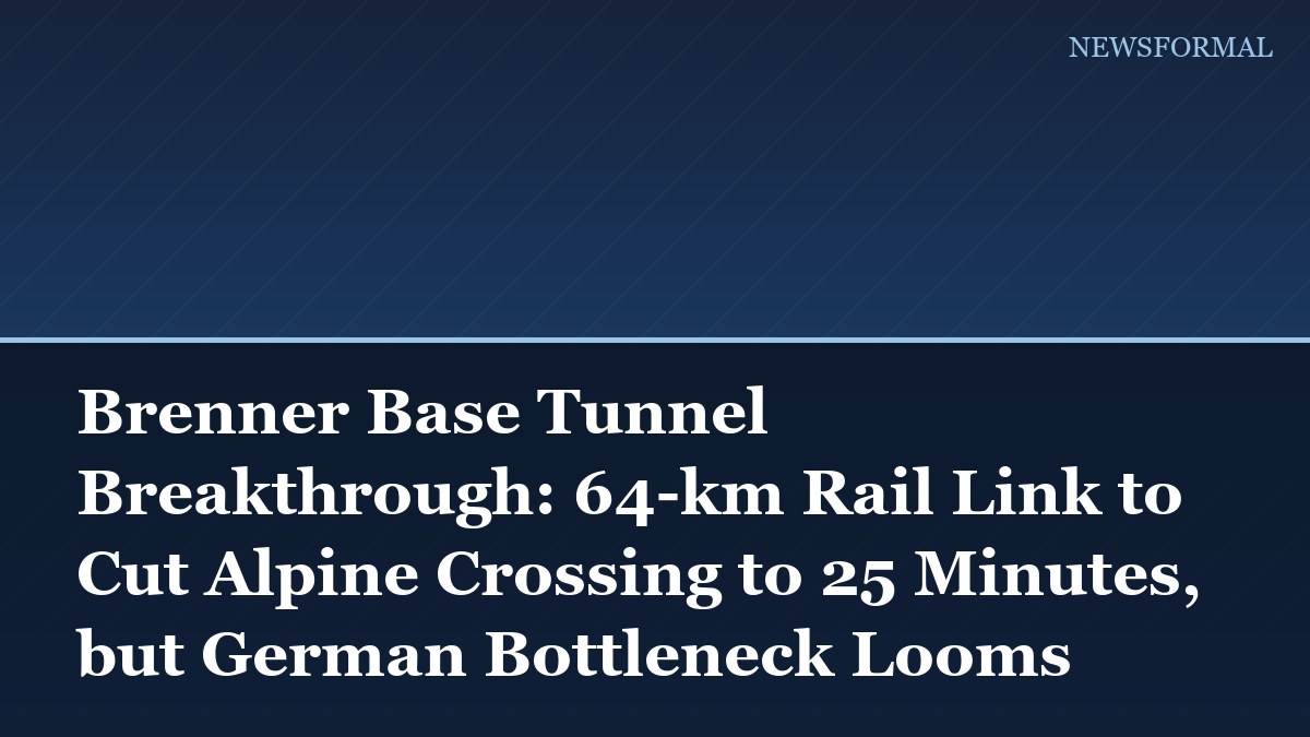 Brenner Base Tunnel Breakthrough: 64-km Rail Link to Cut Alpine Crossing to 25 Minutes, but German Bottleneck Looms