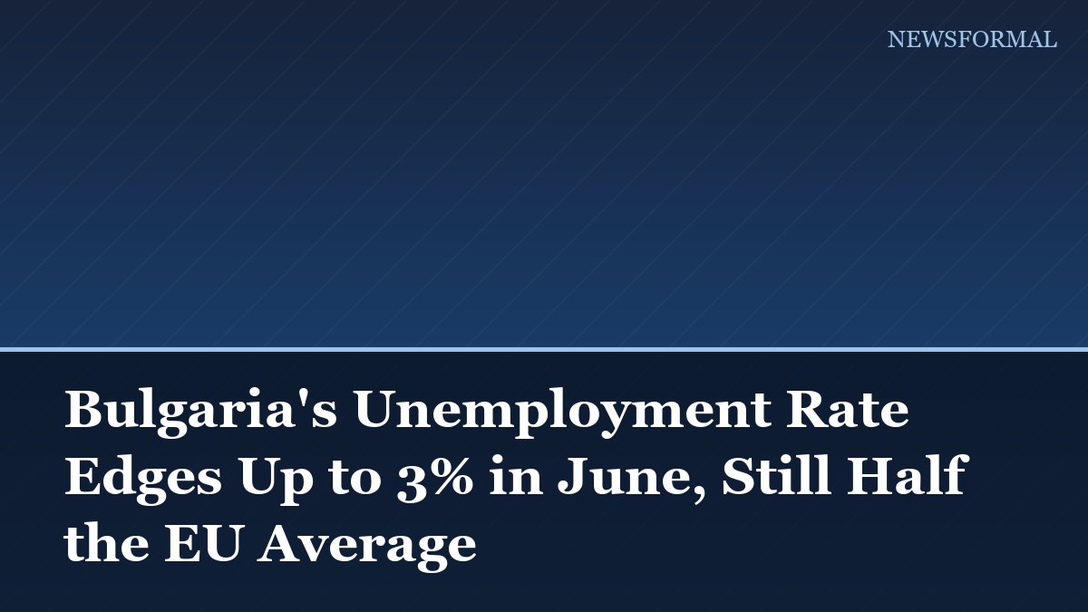 Bulgaria's Unemployment Rate Edges Up to 3% in June, Still Half the EU Average