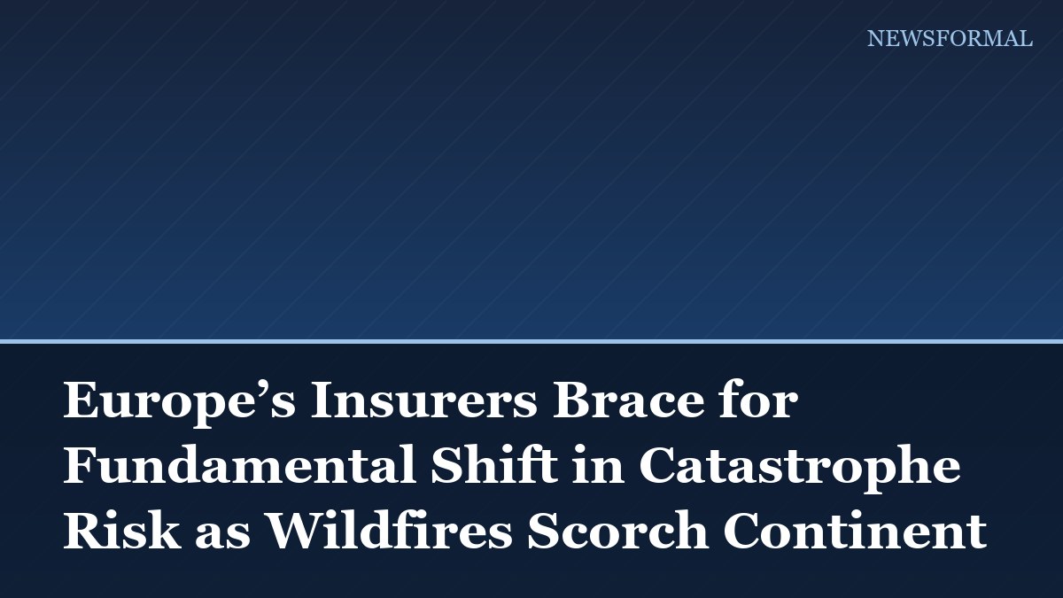 Europe’s Insurers Brace for Fundamental Shift in Catastrophe Risk as Wildfires Scorch Continent