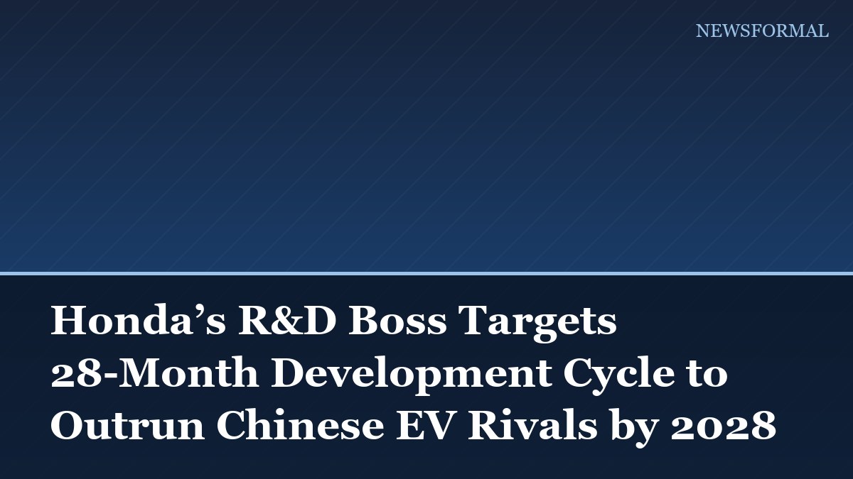 Honda’s R&D Boss Targets 28-Month Development Cycle to Outrun Chinese EV Rivals by 2028