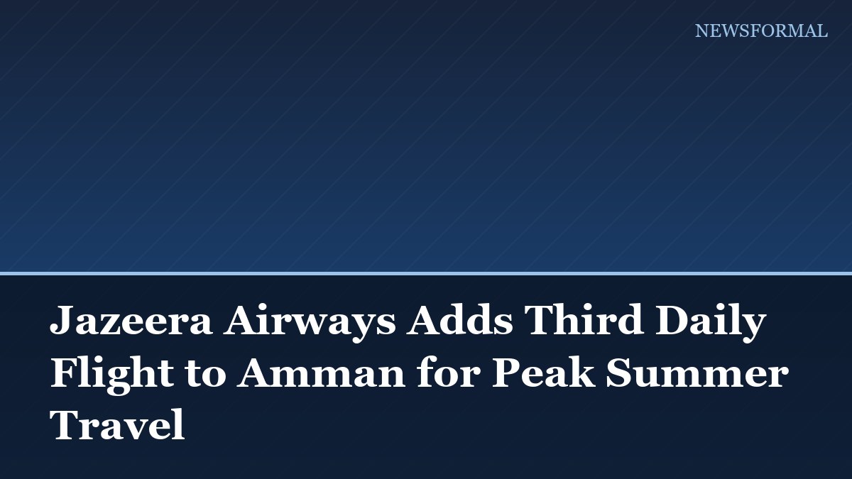 Jazeera Airways Adds Third Daily Flight to Amman for Peak Summer Travel