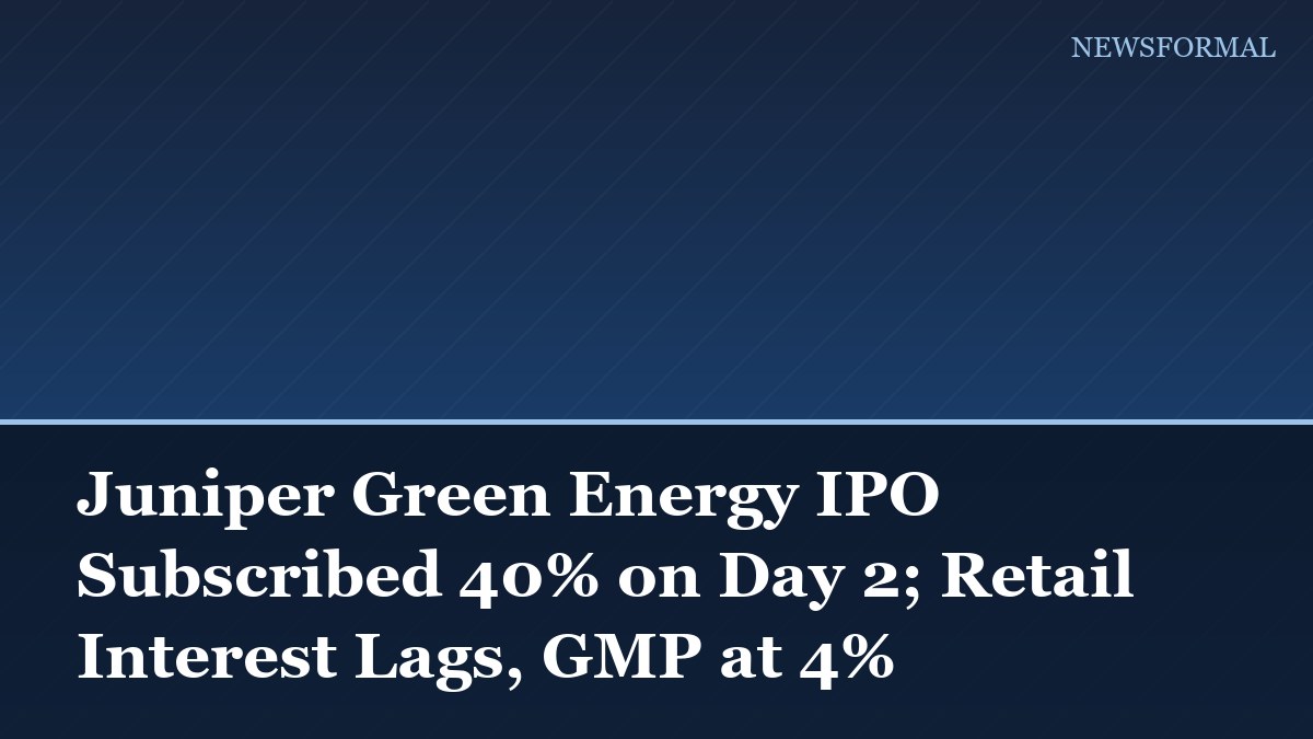 Juniper Green Energy IPO Subscribed 40% on Day 2; Retail Interest Lags, GMP at 4%