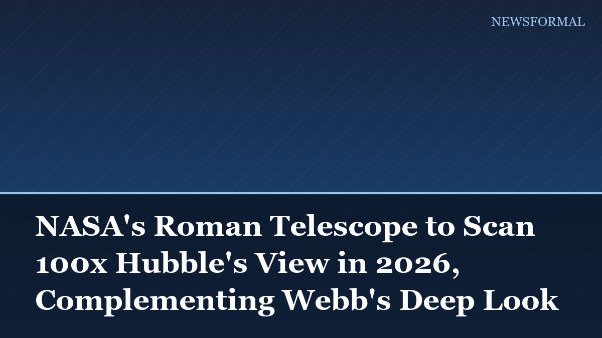 NASA's Roman Telescope to Scan 100x Hubble's View in 2026, Complementing Webb's Deep Look