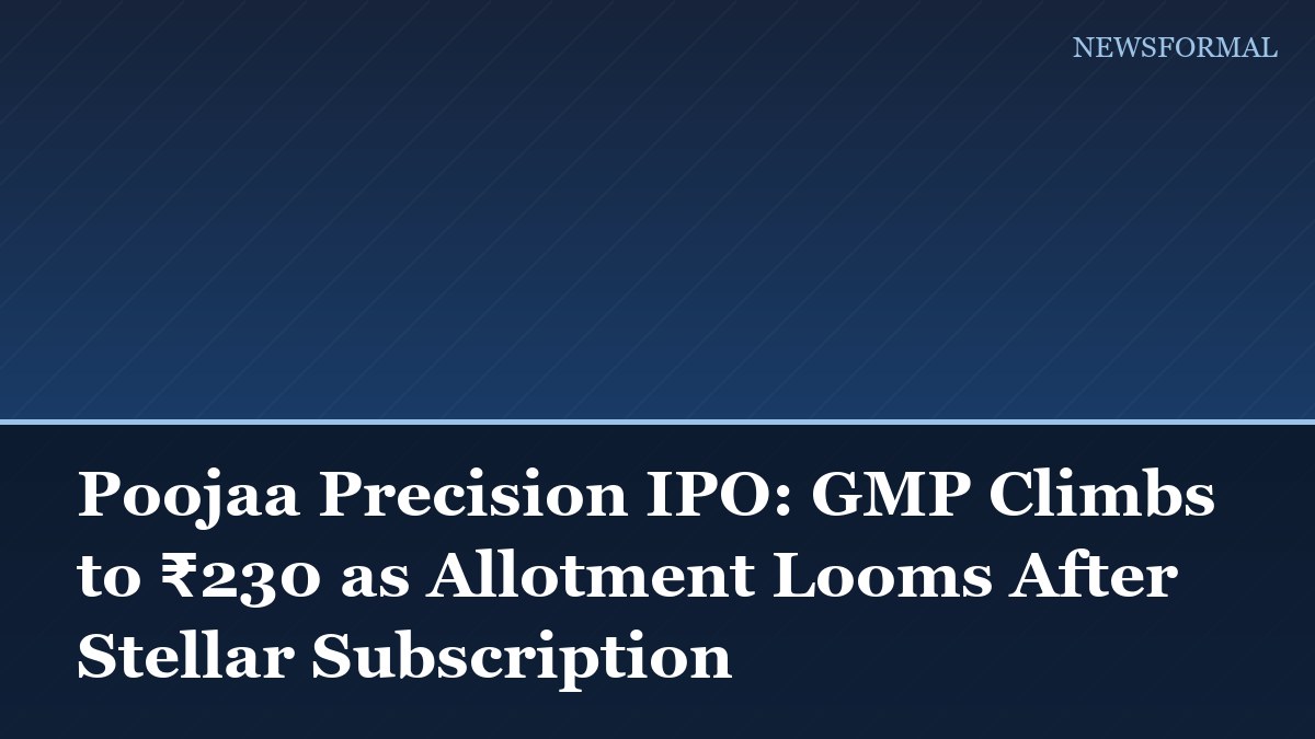 Poojaa Precision IPO: GMP Climbs to ₹230 as Allotment Looms After Stellar Subscription