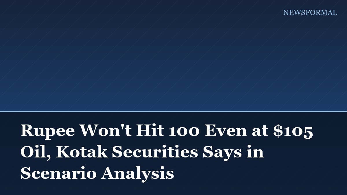 Rupee Won't Hit 100 Even at $105 Oil, Kotak Securities Says in Scenario Analysis