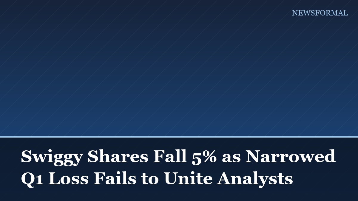 Swiggy Shares Fall 5% as Narrowed Q1 Loss Fails to Unite Analysts