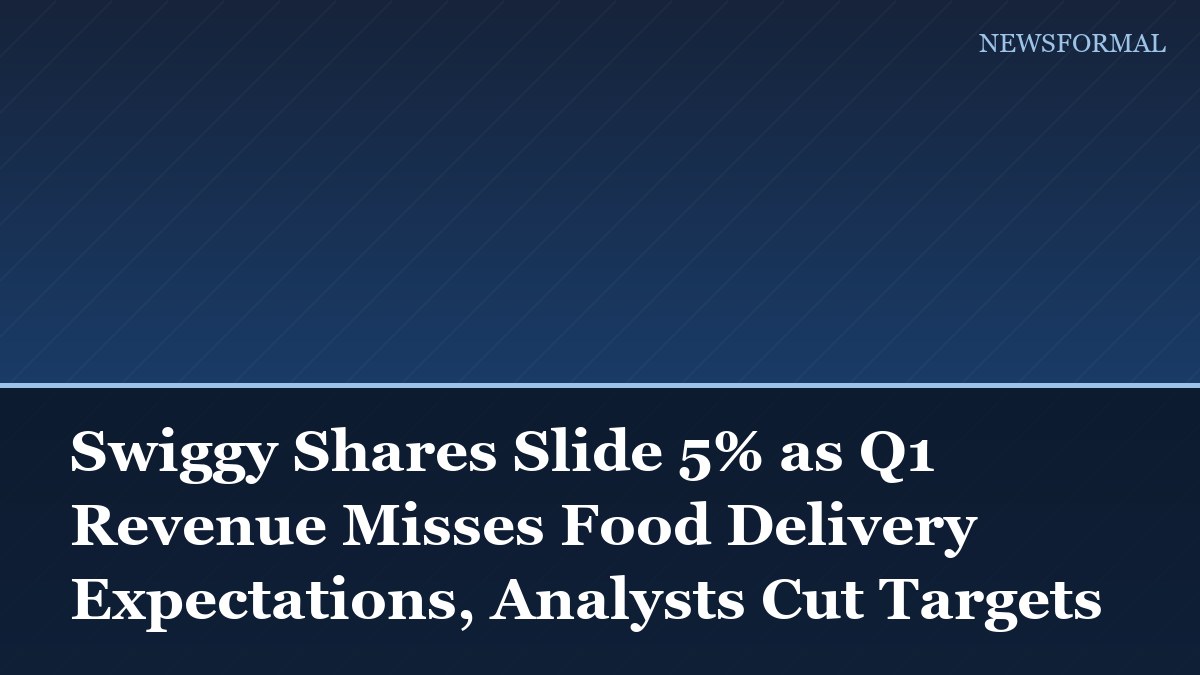 Swiggy Shares Slide 5% as Q1 Revenue Misses Food Delivery Expectations, Analysts Cut Targets