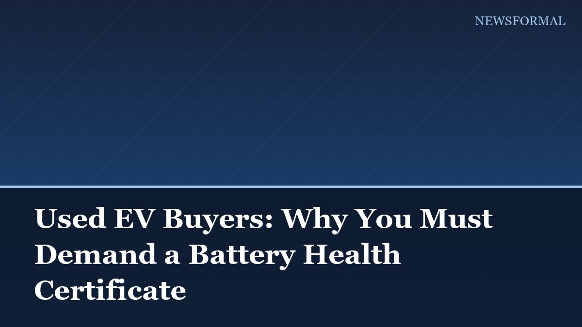 Used EV Buyers: Why You Must Demand a Battery Health Certificate