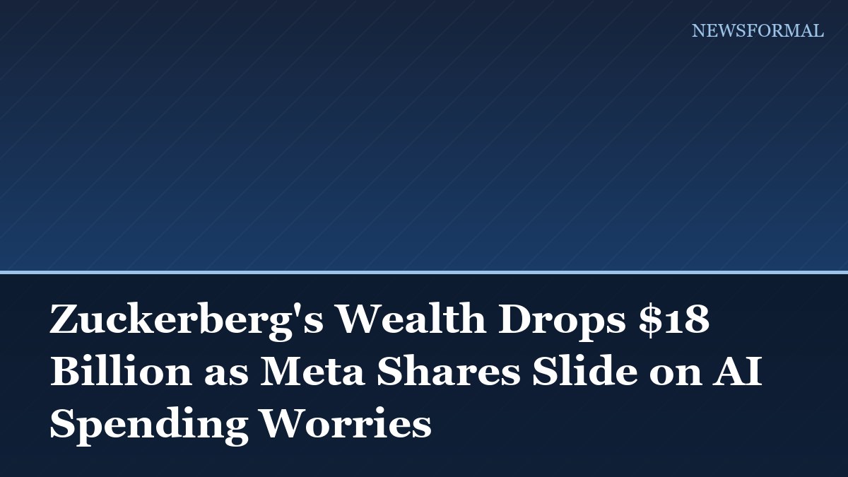 Zuckerberg's Wealth Drops $18 Billion as Meta Shares Slide on AI Spending Worries