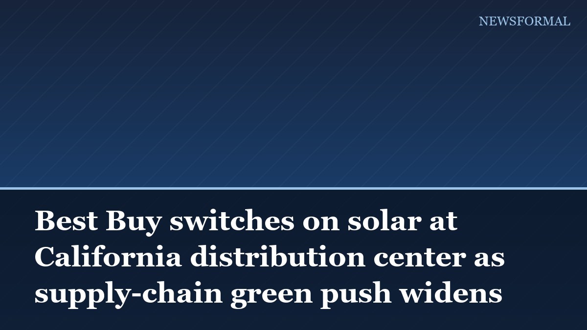 Best Buy switches on solar at California distribution center as supply-chain green push widens