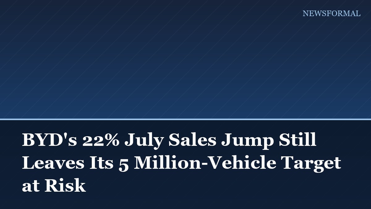 BYD's 22% July Sales Jump Still Leaves Its 5 Million-Vehicle Target at Risk