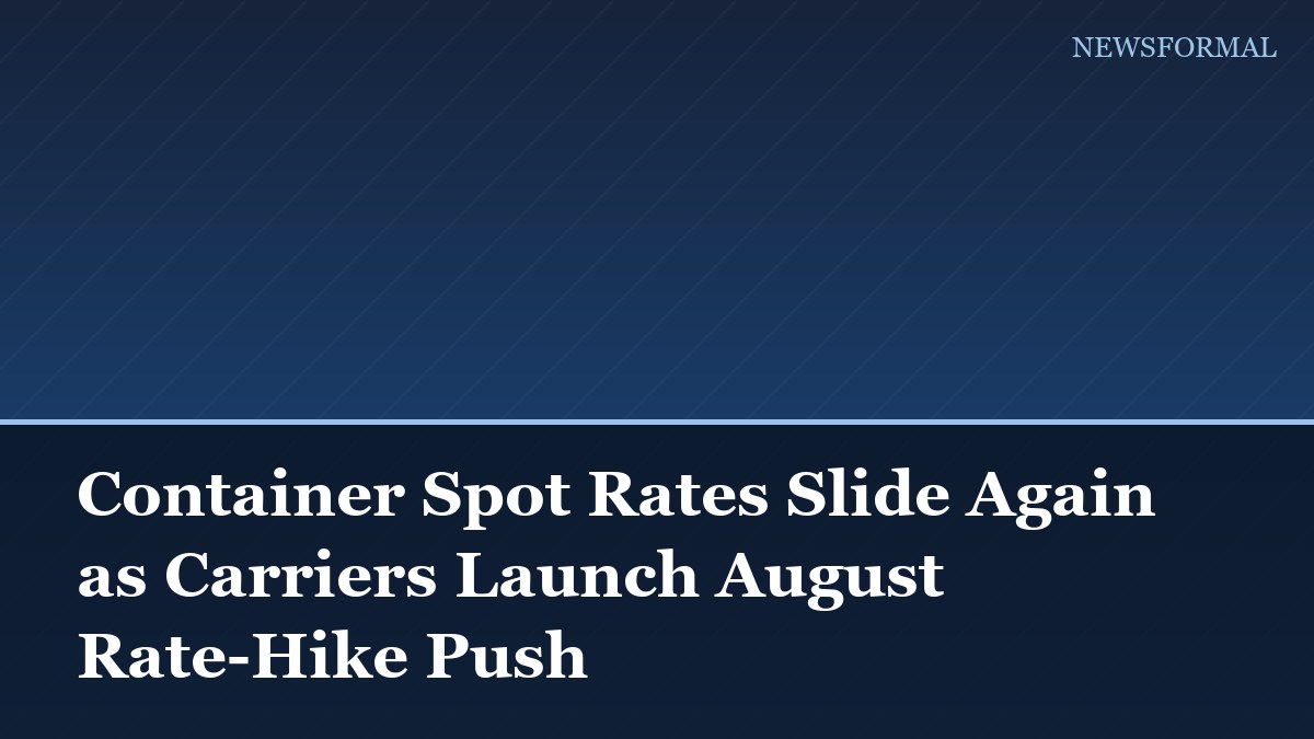 Container Spot Rates Slide Again as Carriers Launch August Rate-Hike Push
