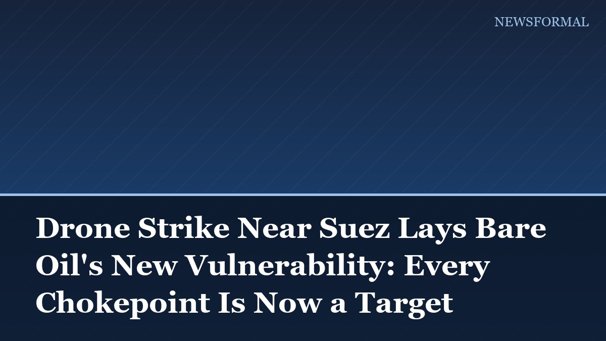 Drone Strike Near Suez Lays Bare Oil's New Vulnerability: Every Chokepoint Is Now a Target