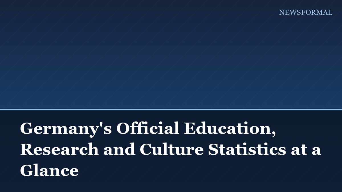 Germany's Official Education, Research and Culture Statistics at a Glance