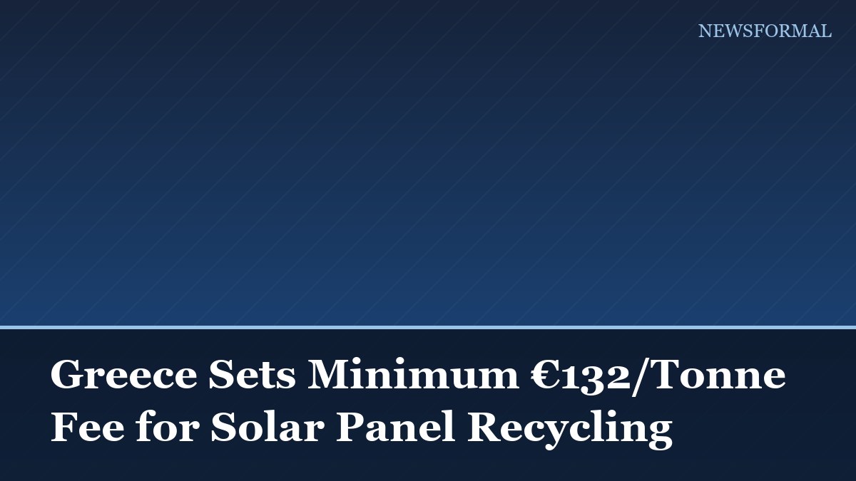 Greece Sets Minimum €132/Tonne Fee for Solar Panel Recycling