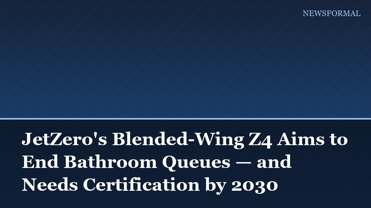 JetZero's Blended-Wing Z4 Aims to End Bathroom Queues — and Needs Certification by 2030