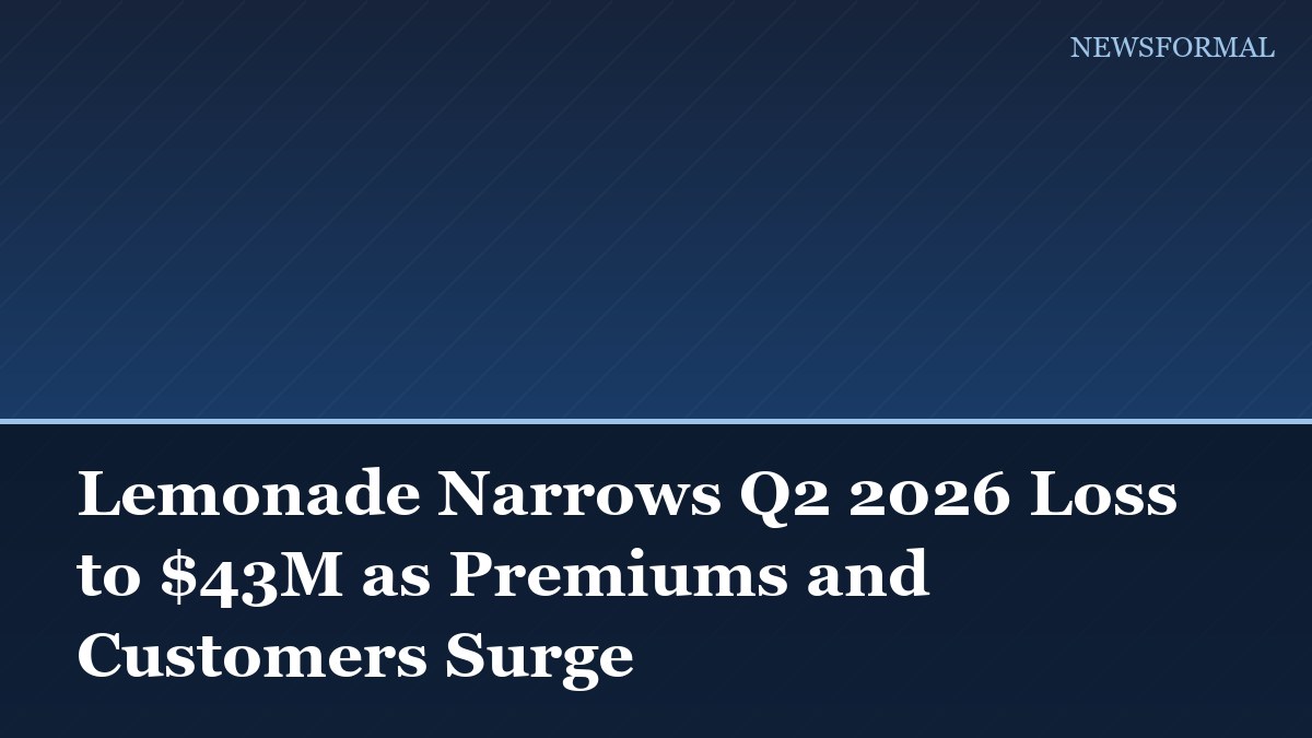 Lemonade Narrows Q2 2026 Loss to $43M as Premiums and Customers Surge
