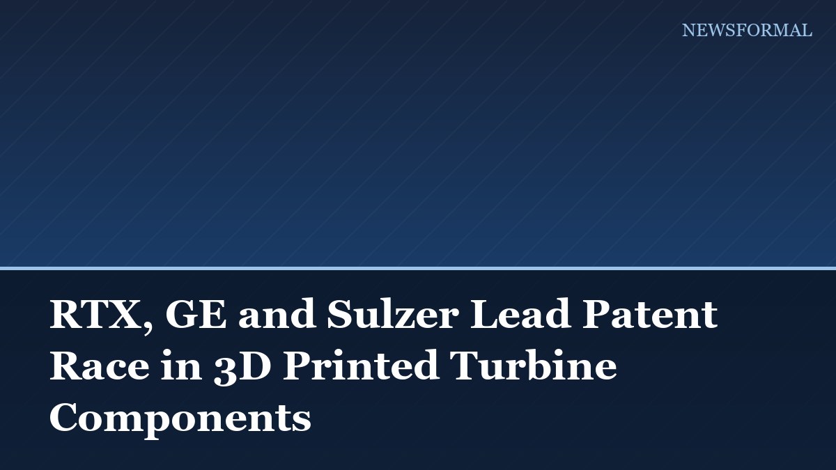 RTX, GE and Sulzer Lead Patent Race in 3D Printed Turbine Components
