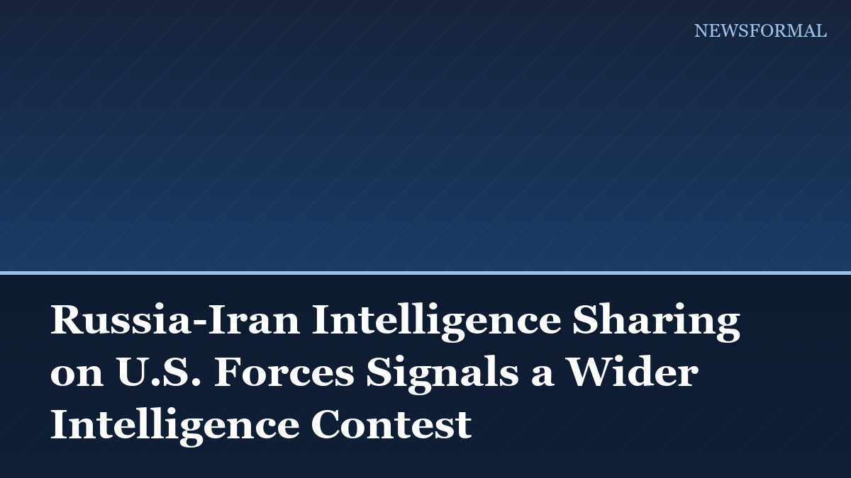 Russia-Iran Intelligence Sharing on U.S. Forces Signals a Wider Intelligence Contest