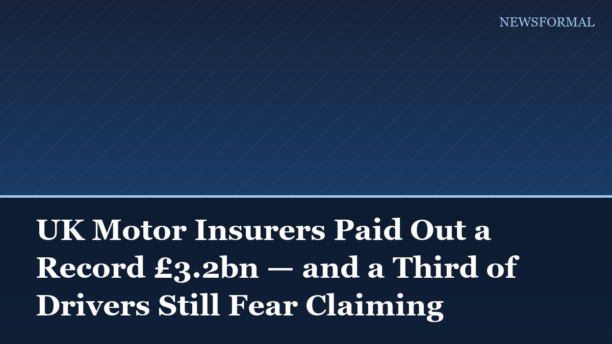 UK Motor Insurers Paid Out a Record £3.2bn — and a Third of Drivers Still Fear Claiming