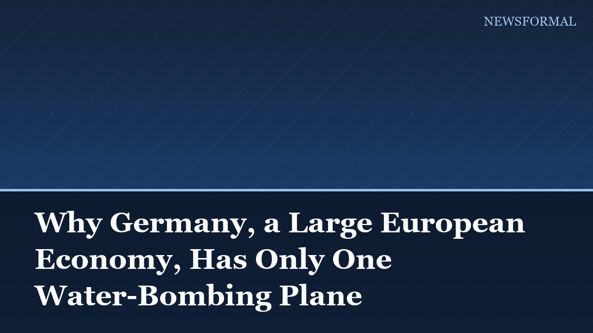 Why Germany, a Large European Economy, Has Only One Water-Bombing Plane