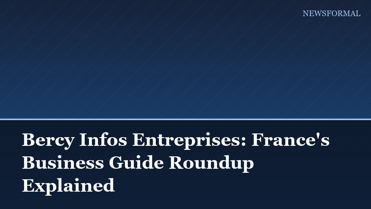 Bercy Infos Entreprises: France's Business Guide Roundup Explained