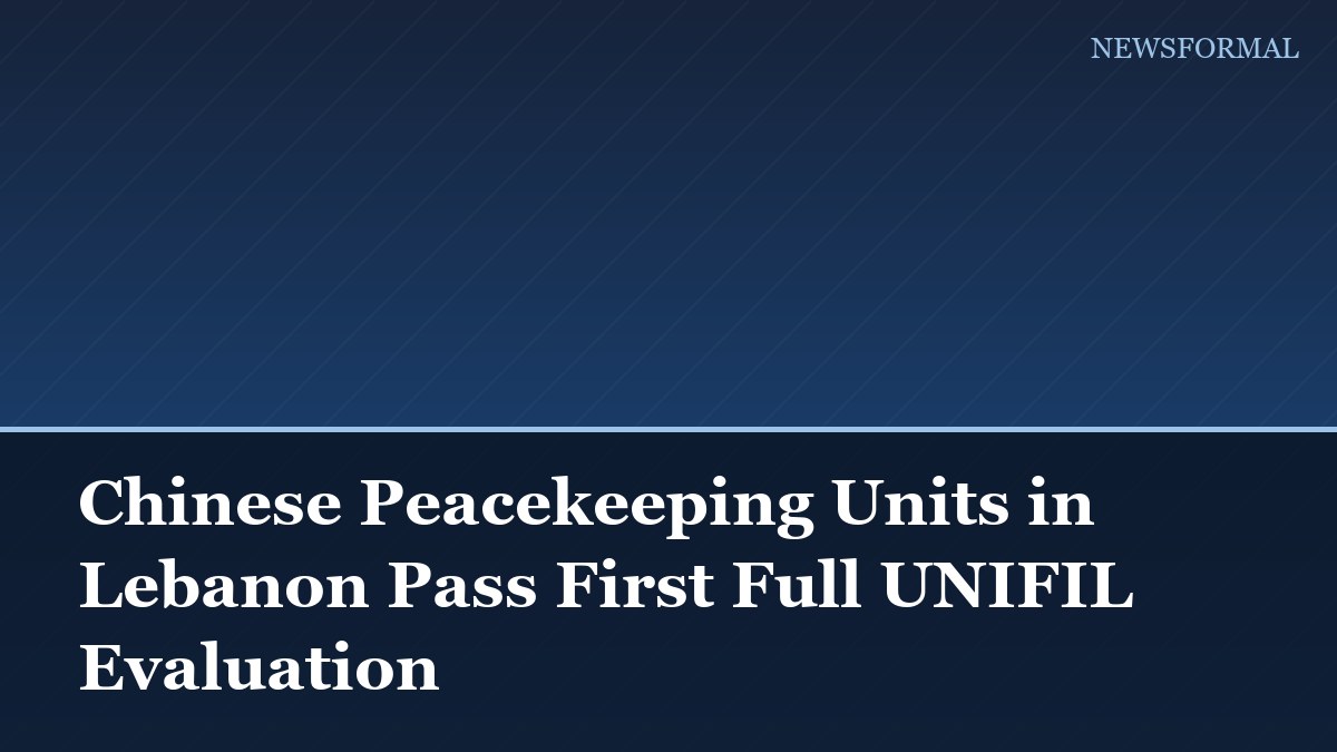 Chinese Peacekeeping Units in Lebanon Pass First Full UNIFIL Evaluation
